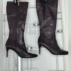 Nine West Brown Heeled Boots Stiletto Knee-High